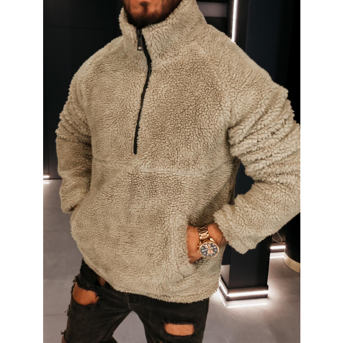 BLUZA MĘSKA OVERSIZE OLAVOGA MEN TEDDY MELLANO BEIGE