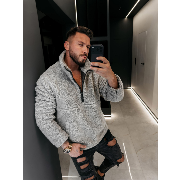 BLUZA MĘSKA OVERSIZE OLAVOGA MEN TEDDY MELLANO GRAPHIT