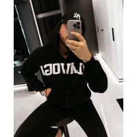 BLUZA MĘSKA Z KAPTUREM NA ZAMEK OLAVOGA MEN IRIS MEN BLACK