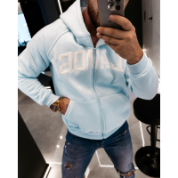 BLUZA MĘSKA Z KAPTUREM NA ZAMEK OLAVOGA MEN IRIS MEN MINT