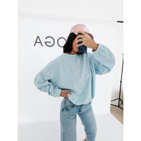 BLUZA WELUROWA DAMSKA OLAVOGA VELVORA SKY BLUE