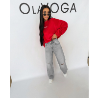 BLUZA WELUROWA DAMSKA OLAVOGA VELVORA RED