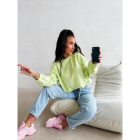BLUZA WELUROWA DAMSKA OLAVOGA VELVORA LIME