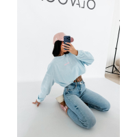 BLUZA WELUROWA DAMSKA OLAVOGA VELVORA SKY BLUE