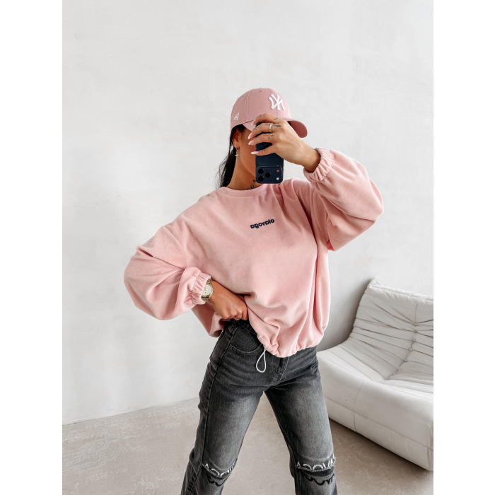 BLUZA WELUROWA DAMSKA OLAVOGA VELVORA DIRTY PUDER