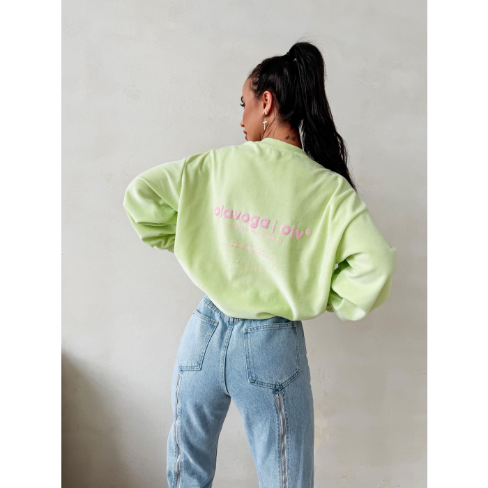 BLUZA WELUROWA DAMSKA OLAVOGA VELVORA LIME