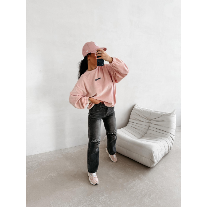 BLUZA WELUROWA DAMSKA OLAVOGA VELVORA DIRTY PUDER