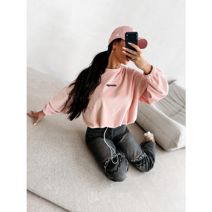 BLUZA WELUROWA DAMSKA OLAVOGA VELVORA DIRTY PUDER