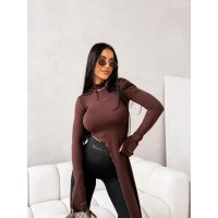 BLUZKA ASYMETRYCZNA LONG OLAVOGA DUSK BROWN