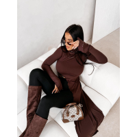 BLUZKA ASYMETRYCZNA LONG OLAVOGA DUSK BROWN