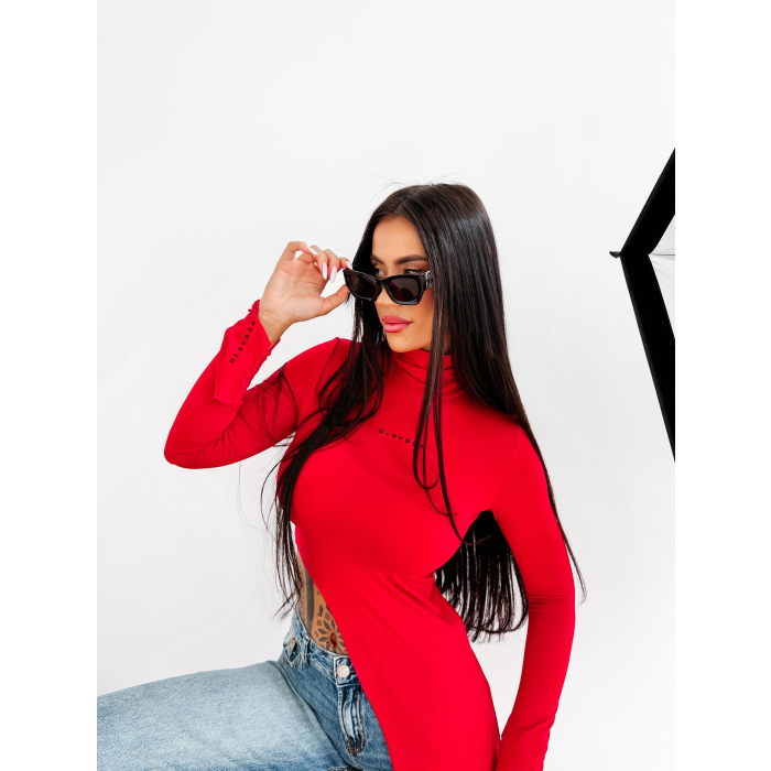 BLUZKA ASYMETRYCZNA LONG OLAVOGA DUSK RED