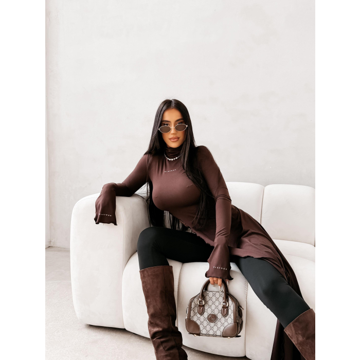 BLUZKA ASYMETRYCZNA LONG OLAVOGA DUSK BROWN