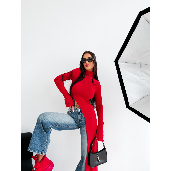 BLUZKA ASYMETRYCZNA LONG OLAVOGA DUSK RED