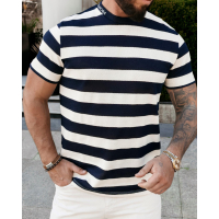 BLUZKA SWETER MĘSKI PASKI OLAVOGA MEN NEXTO NAVY BLUE