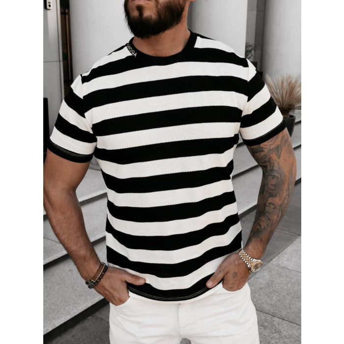 BLUZKA SWETER MĘSKI PASKI OLAVOGA MEN NEXTO BLACK