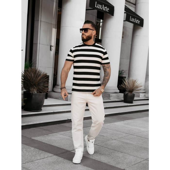 BLUZKA SWETER MĘSKI PASKI OLAVOGA MEN NEXTO BLACK
