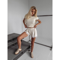 BLUZKA TOP AŻUROWY OLAVOGA KEMO BEIGE