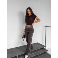 BLUZKA TOP AŻUROWY OLAVOGA KEMO BROWN