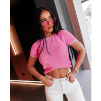BLUZKA TOP AŻUROWY OLAVOGA KEMO PINK
