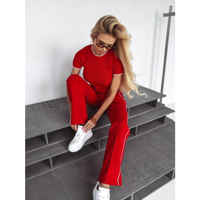 BLUZKA TOP AŻUROWY OLAVOGA KEMO RED