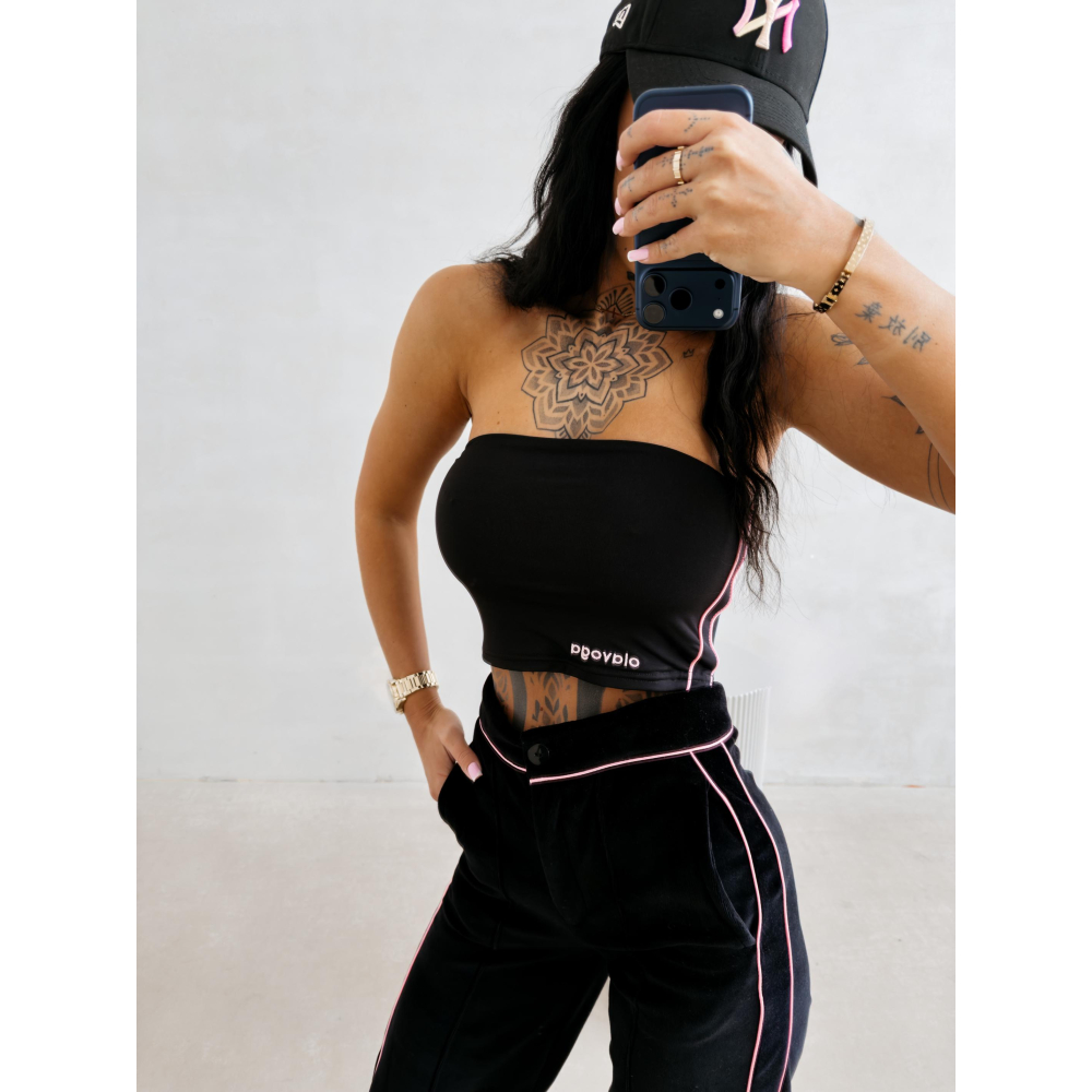 BLUZKA TOP BANDAAU OLAVOGA LEYA BLACK