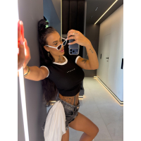 BLUZKA TOP OLAVOGA CALINA BLACK ECRU