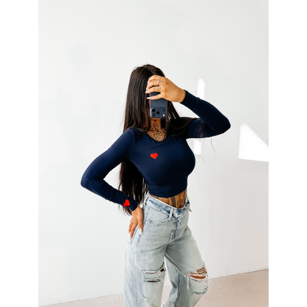 BLUZKA TOP SERCA OLAVOGA AMORIA NAVY BLUE