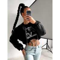 BLUZKA T-SHIRT DAMSKI OLAVOGA PRINT IDCARE BLACK