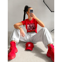 BLUZKA T-SHIRT DAMSKI OLAVOGA PRINT IDCARE RED