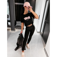 BLUZKA T-SHIRT DAMSKI OLAVOGA PRINT MARSH BLACK