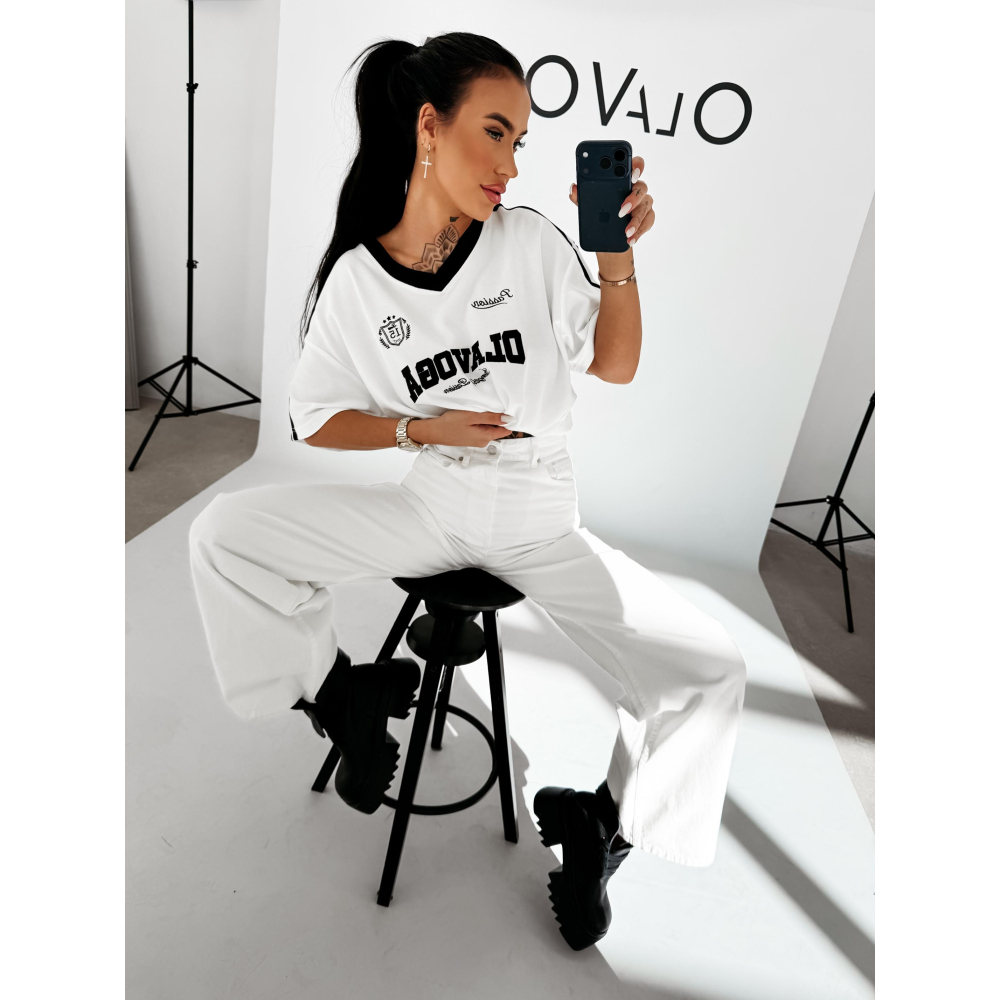 BLUZKA T-SHIRT DAMSKI OLAVOGA LONDON ECRU
