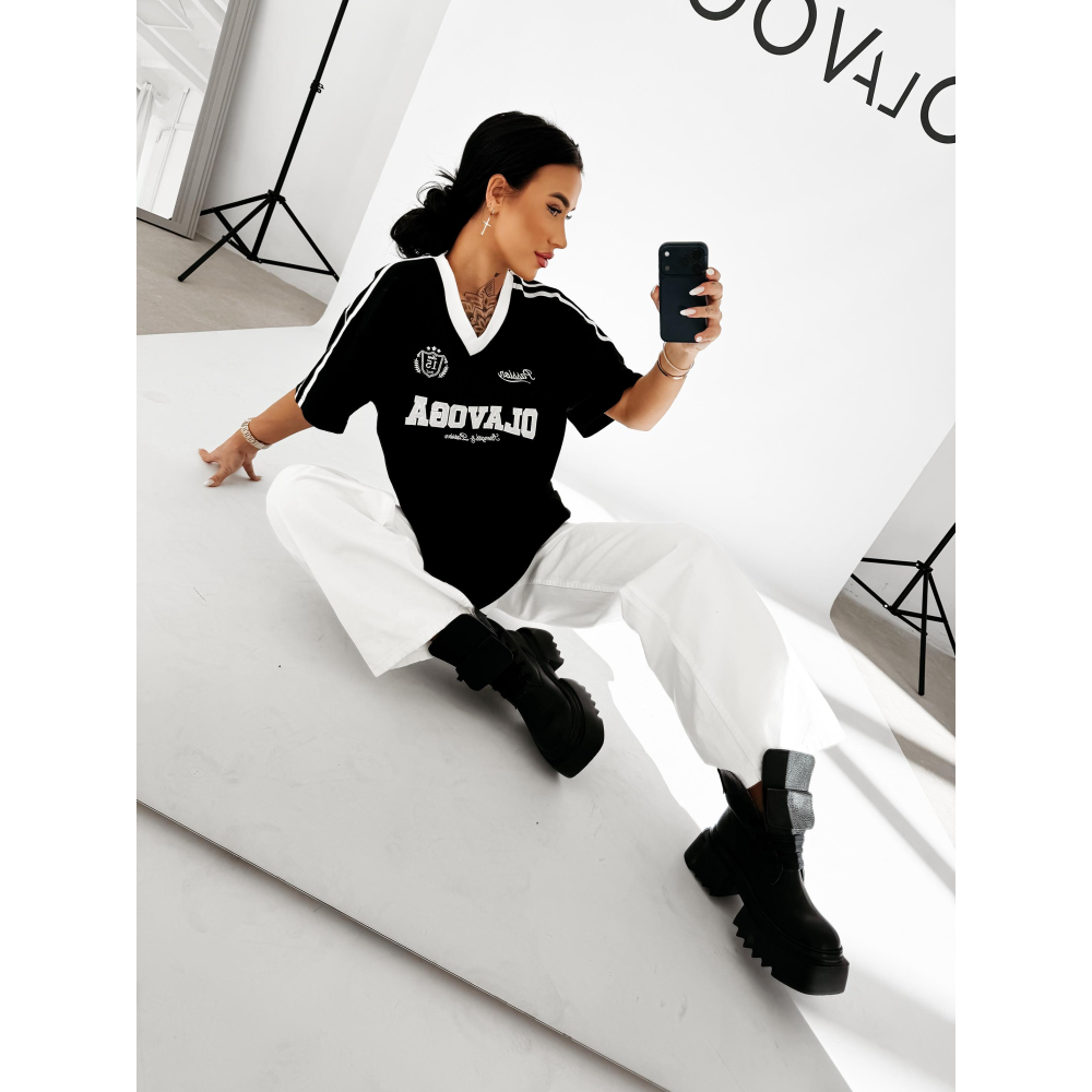 BLUZKA T-SHIRT DAMSKI OLAVOGA LONDON BLACK