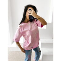 BLUZKA T-SHIRT DAMSKI OVERSIZE DZIURY OLAVOGA ZOANCE PINK