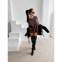 BLUZKA T-SHIRT DAMSKI OVERSIZE DZIURY OLAVOGA ZOANCE BROWN
