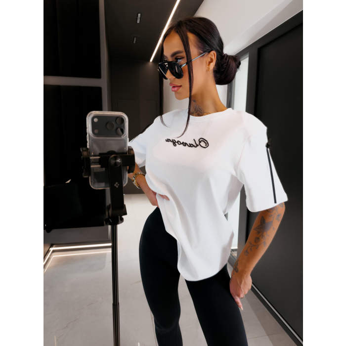 BLUZKA T-SHIRT DAMSKI OVERSIZE OLAVOGA AVELYNE ECRU