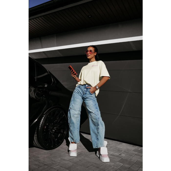 BLUZKA T-SHIRT DAMSKI OVERSIZE OLAVOGA BABE ECRU