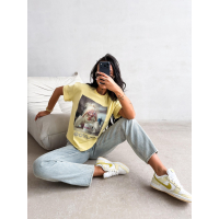 BLUZKA T-SHIRT DAMSKI OVERSIZE OLAVOGA EARNED YELLOW