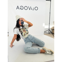 BLUZKA T-SHIRT DAMSKI OVERSIZE OLAVOGA EARNED GRAY