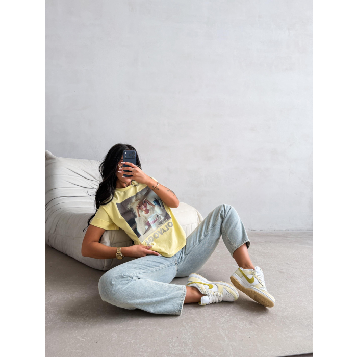 BLUZKA T-SHIRT DAMSKI OVERSIZE OLAVOGA EARNED YELLOW
