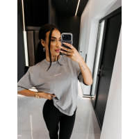 BLUZKA T-SHIRT DAMSKI OVERSIZE OLAVOGA ENORAI LIGHT GRAY