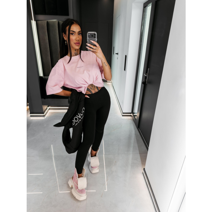 BLUZKA T-SHIRT DAMSKI OVERSIZE OLAVOGA ENORAI PUDER
