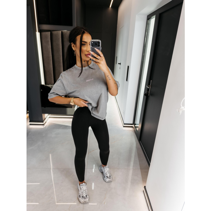 BLUZKA T-SHIRT DAMSKI OVERSIZE OLAVOGA ENORAI LIGHT GRAY