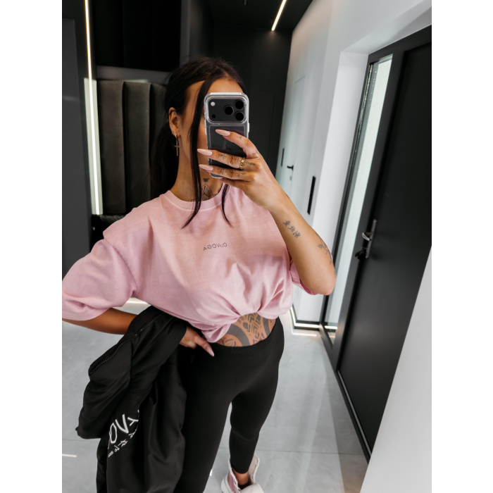 BLUZKA T-SHIRT DAMSKI OVERSIZE OLAVOGA ENORAI PUDER