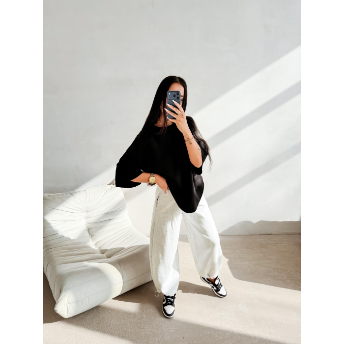 BLUZKA T-SHIRT DAMSKI OVERSIZE OLAVOGA FIOAGE BLACK