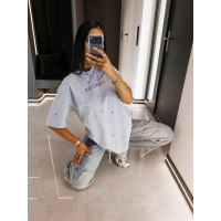 BLUZKA T-SHIRT DAMSKI OVERSIZE OLAVOGA FIOVIIST BABY BLUE