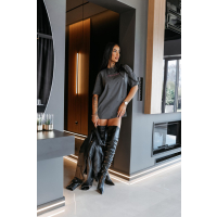 BLUZKA T-SHIRT DAMSKI OVERSIZE OLAVOGA FIOVIIST GRAFIT