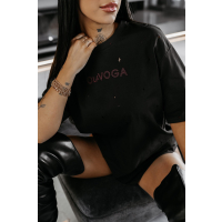 BLUZKA T-SHIRT DAMSKI OVERSIZE OLAVOGA FIOVIIST BLACK