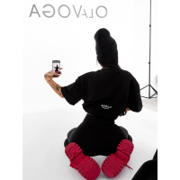 BLUZKA T-SHIRT DAMSKI OVERSIZE OLAVOGA LOVERNO BLACK