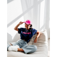 BLUZKA T-SHIRT DAMSKI OVERSIZE OLAVOGA NIMUE NAVY BLUE