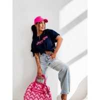 BLUZKA T-SHIRT DAMSKI OVERSIZE OLAVOGA NIMUE NAVY BLUE